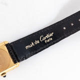 vintage cartier must de black dial watch strap shot