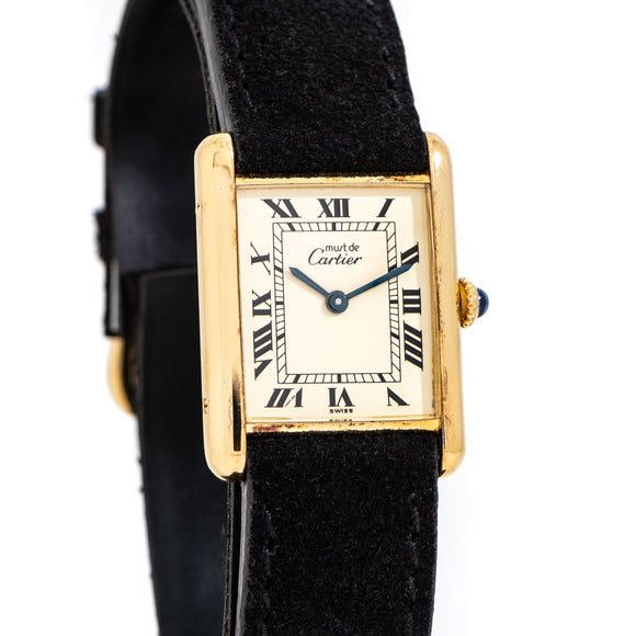 vintage cartier tank must de cream dial shot