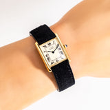 vintage cartier tank must de cream wrist shot