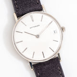 vintage wittnauer wristwatch dial shot, on its back