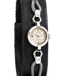 1940's Vintage Ladies Rolex Precision Waffle Dial 10k White Gold Watch (# 15532)