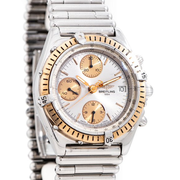 1990's Breitling Navitimer Ref. C 13047 Automatic Chronograph 18k Yellow Gold Bezel & Stainless Steel (# 14749)