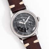 vintage waltham military watch dial shot, on its back