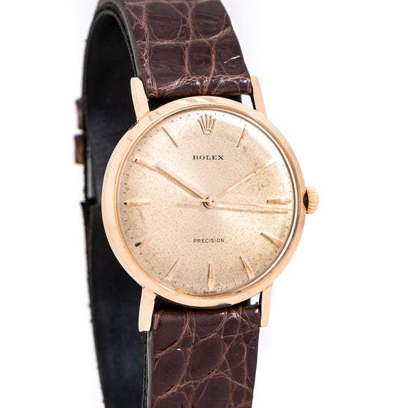 vintage rolex precision watch dial shot