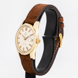 vintage omega yellow gold capped seamaster dial shot, side view
