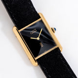 1990's Era Cartier Tank Must De 18k Yellow Gold Plated over Sterling Silver (# 15550)