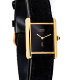 1990's Era Cartier Tank Must De 18k Yellow Gold Plated over Sterling Silver (# 15550)