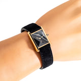 1990's Era Cartier Tank Must De 18k Yellow Gold Plated over Sterling Silver (# 15550)