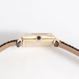 vintage cartier square shaped watch crown shot, close up