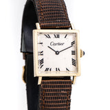 vintage cartier square shaped watch dial shot
