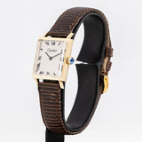 vintage cartier square shaped watch dial shot, side view