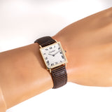 vintage cartier square shaped watch wrist shot