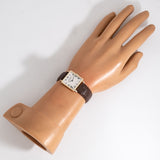 vintage cartier square shaped watch wrist shot, overview