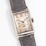 vintage bucherer rectangular watch dial shot, on its back