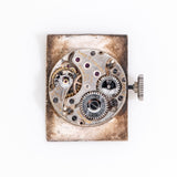 vintage bucherer rectangular watch movement shot