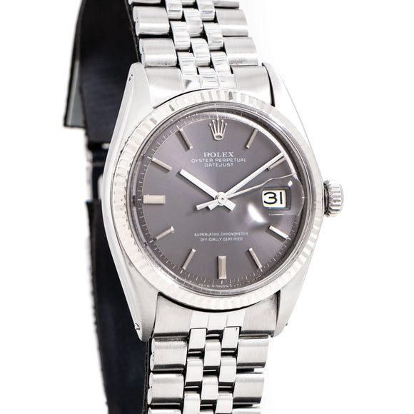vintage rolex datejust grey dial shot