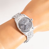 vintage rolex datejust grey wrist shot