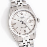 vintage rolex datejust ww dial shot, on its back