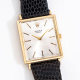 vintage rolex cellini rectangular dial shot, on its back