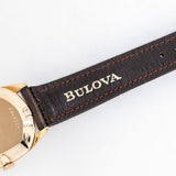 vintage bulova gold watch, strap shot