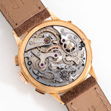1950's Vintage Leonidas Triple Calendar Chronograph Solid 18k Rose Gold Watch ( #14808)
