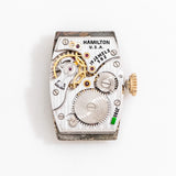 vintage hamilton linwood watch, movement shot
