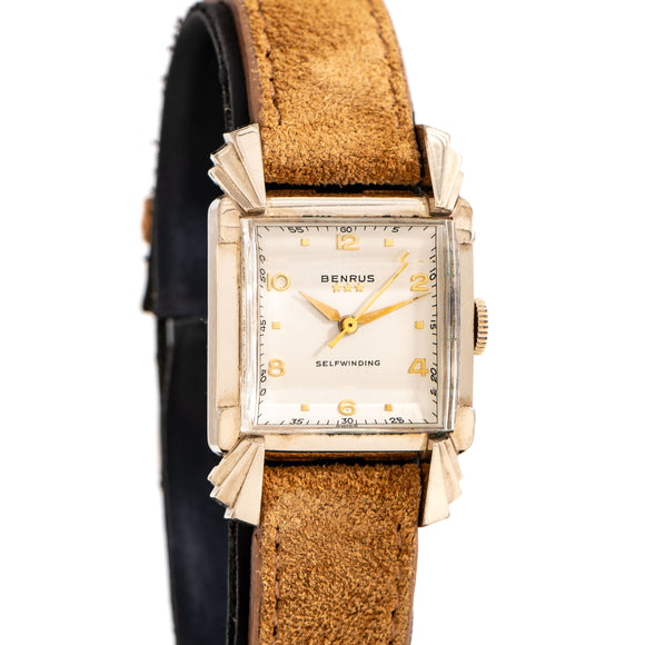 vintage benrus wristwatch dial shot