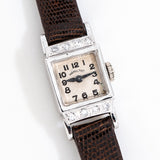 vintage hamilton ladies watch, dial shot on its back
