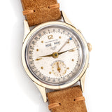 1950's Vintage Heuer Triple Date Bumper Automatic in 14k Yellow Gold Bezel & Capped Lugs Over Stainless Steel (# 14816)