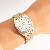 vintage omega constellation wristwatch, wrist shot