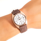 vintage omega constellation rose gold, wrist shot