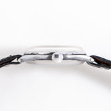 vintage omega stainless steel watch, crown shot