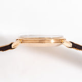 vintage omega black dial rose gold, case view