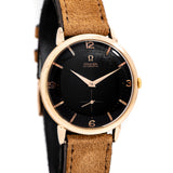 vintage omega black dial rose gold