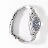 vintage rolex date automatic blue, case shot