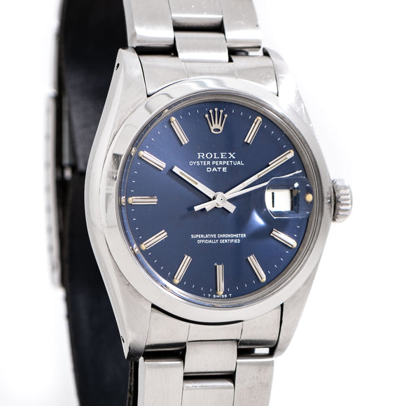 vintage rolex date automatic blue