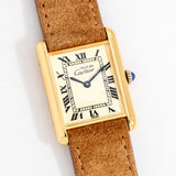 vintage cartier tank must de champagne ww, on its back
