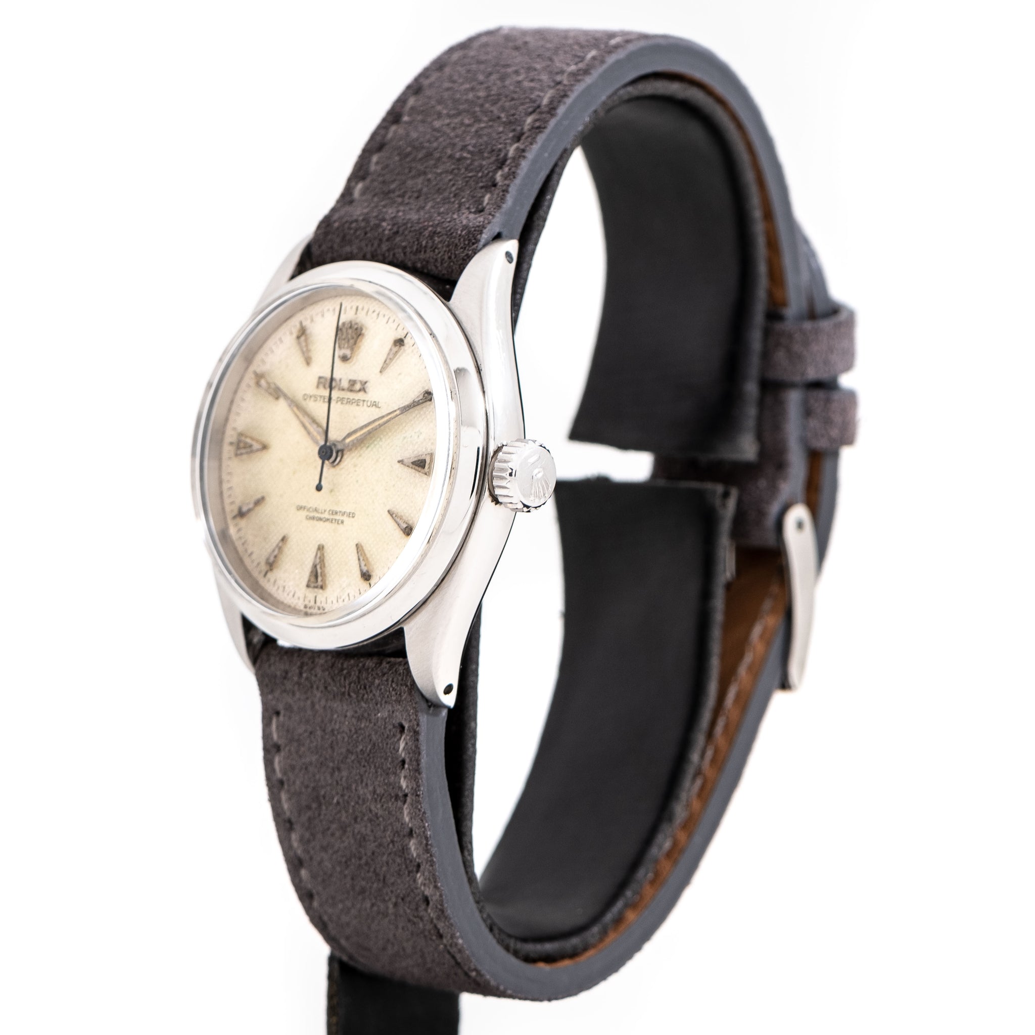 1954 Vintage Rolex Oyster Perpetual 34 Waffle Dial Chronometer Ref