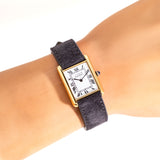 vintage cartier tank ww, wrist shot close up