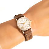 vintage longines military style ygfilled ww, wrist shot close up