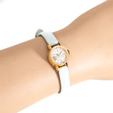 vintage omega ladies yg blue, wrist shot close up