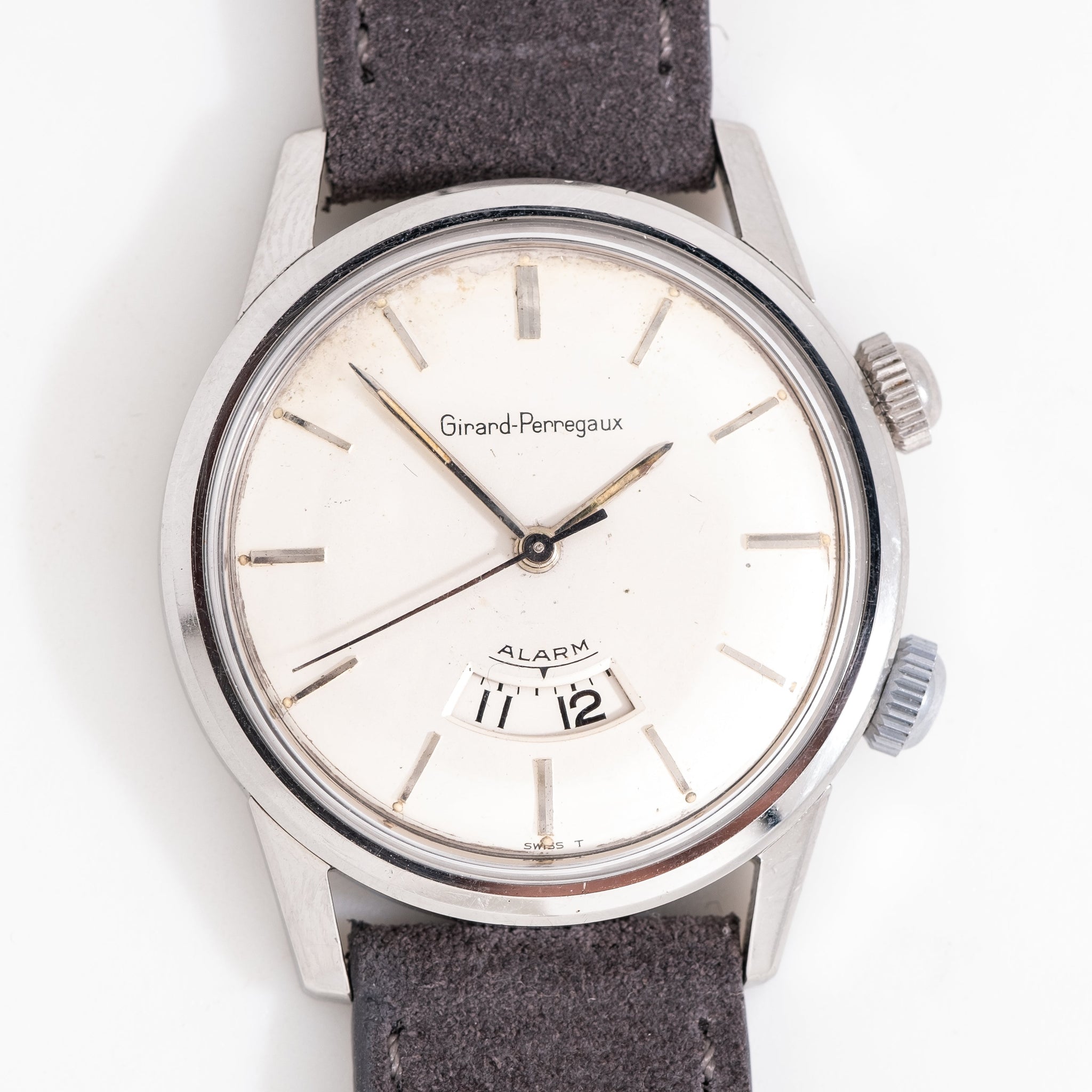 1960 s Vintage Girard Perregaux Alarm Stainless Steel Watch 14598 Second Time Around Watch Company