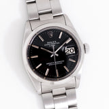 vintage rolex date black ww, on its back