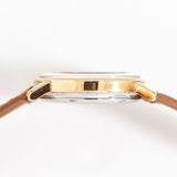 vintage omega constellation yg, side view case shot