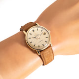 vintage omega constellation yg, wrist shot close up