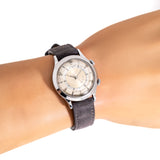 vintage lecoultre wrist alarm ww, wrist shot close up