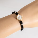 vintage rolex ladies waffle texture ww, wrist shot close up