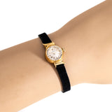 vintage omega hooded lugs ladies watch, wrist shot close up