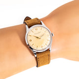 vintage iwc ww, wrist shot close up