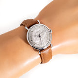 vintage jlc linen ww, wrist shot close up